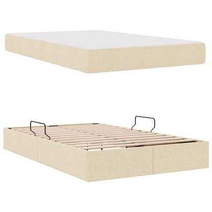 Opbergbed met matras met matras Crème 120 x 190 cm Polyester