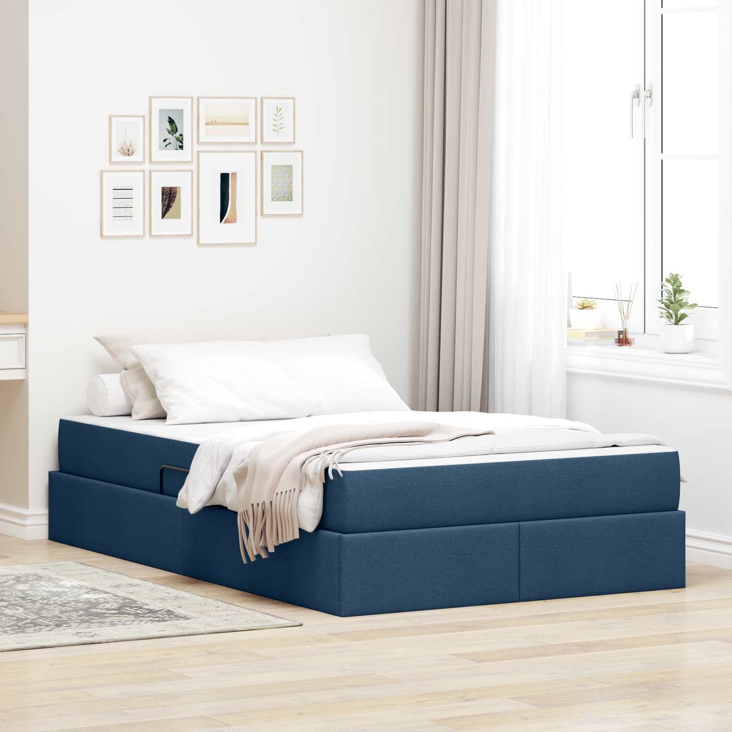 Opbergbed met matras met matras Blauw 120 x 190 cm Polyester