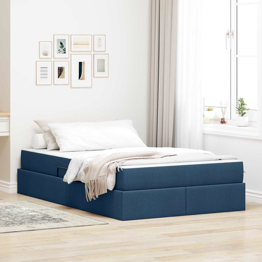 Opbergbed met matras met matras Blauw 120 x 190 cm Polyester