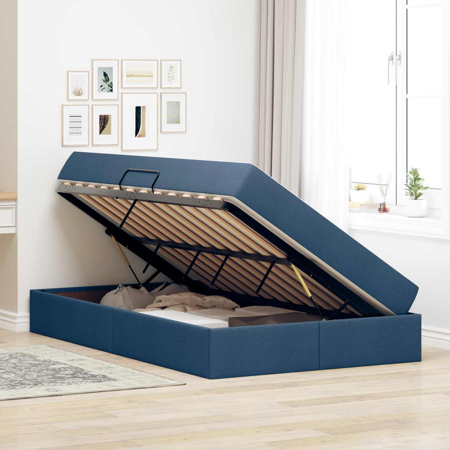 Opbergbed met matras met matras Blauw 120 x 190 cm Polyester