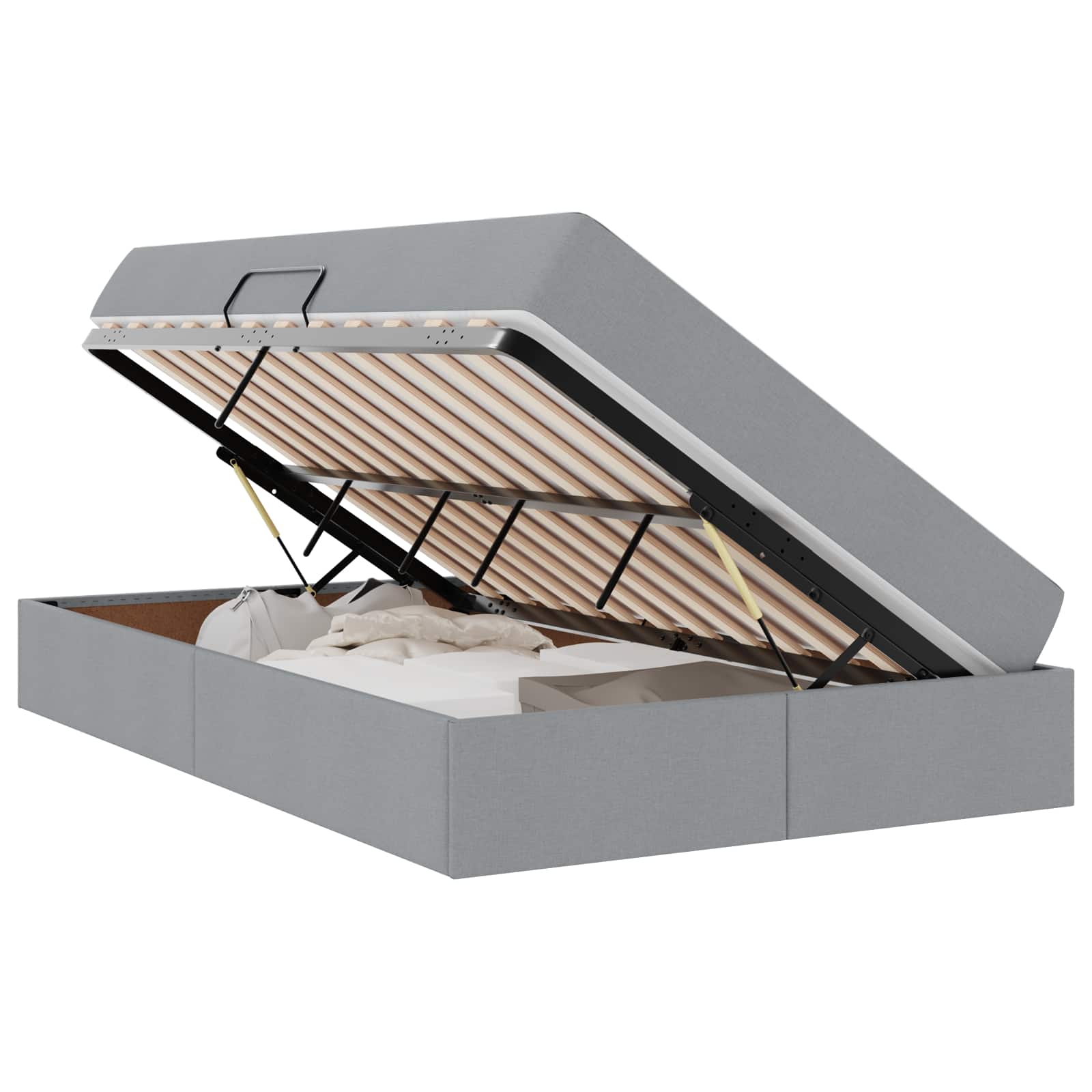 Opbergbed met matras Lichtgrijs 120 x 200 cm Polyester