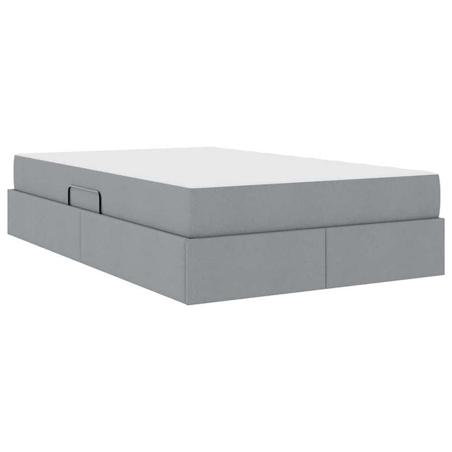 Opbergbed met matras Lichtgrijs 120 x 200 cm Polyester