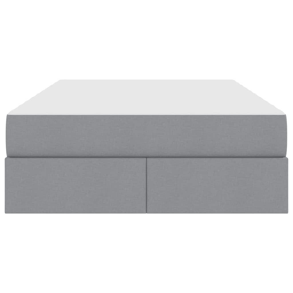 Opbergbed met matras Lichtgrijs 120 x 200 cm Polyester