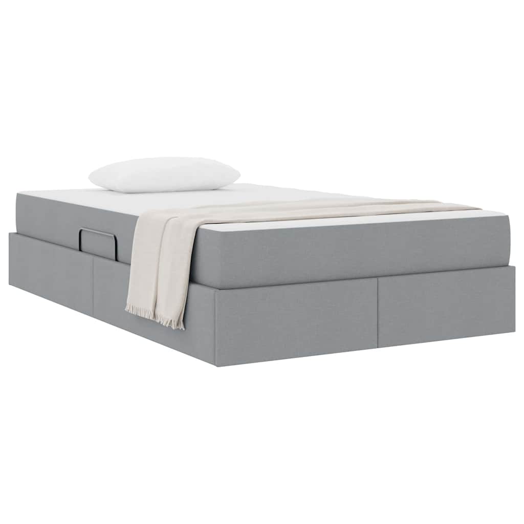 Opbergbed met matras Lichtgrijs 120 x 200 cm Polyester