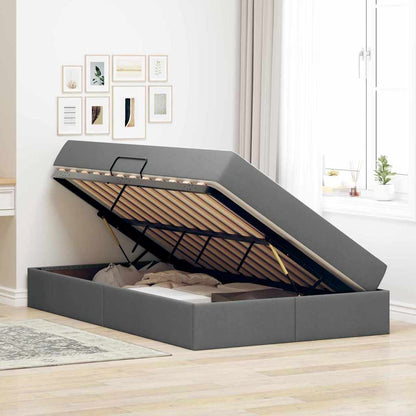 Opbergbed met matras Donkergrijs 120 x 200 cm Polyester