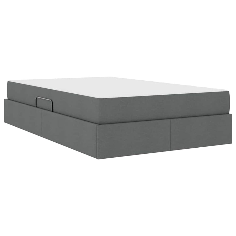 Opbergbed met matras Donkergrijs 120 x 200 cm Polyester