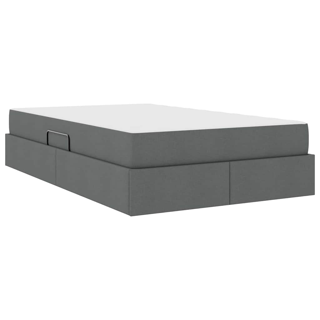 Opbergbed met matras Donkergrijs 120 x 200 cm Polyester
