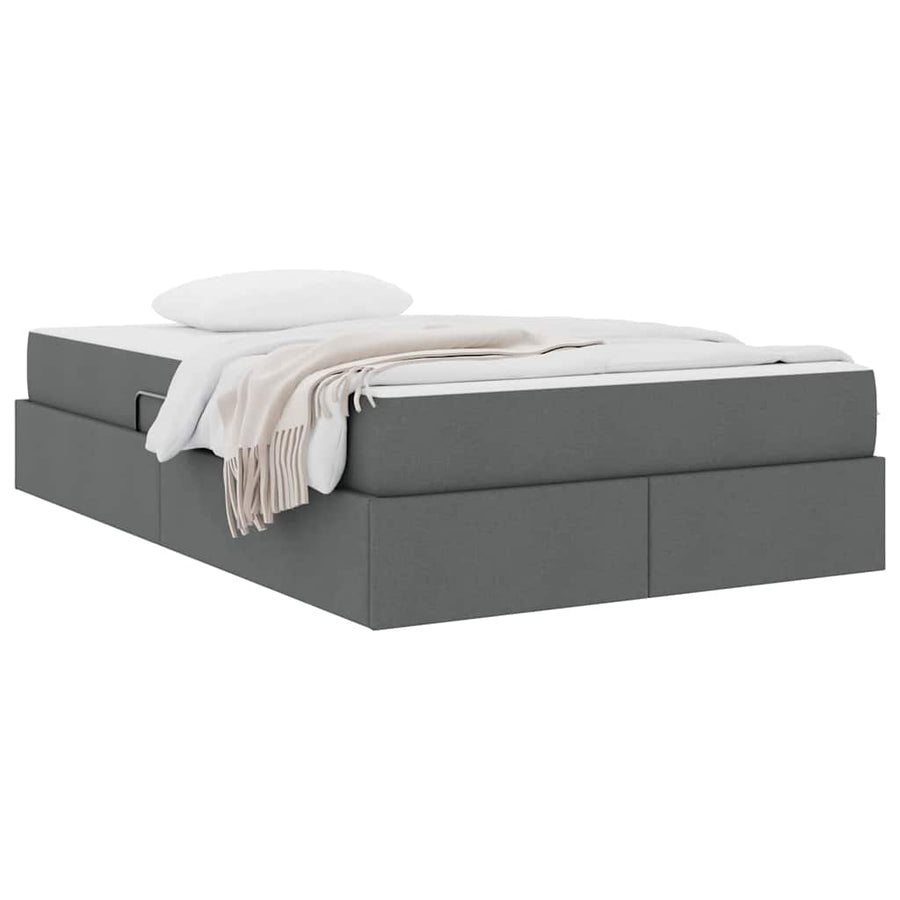 Opbergbed met matras Donkergrijs 120 x 200 cm Polyester