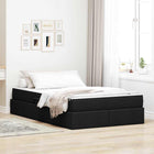 Storage Bed with Mattress Black 120 x 200 cm Polyester