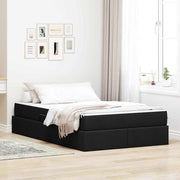 Opbergbed met matras 120x200 cm zwart polyester
