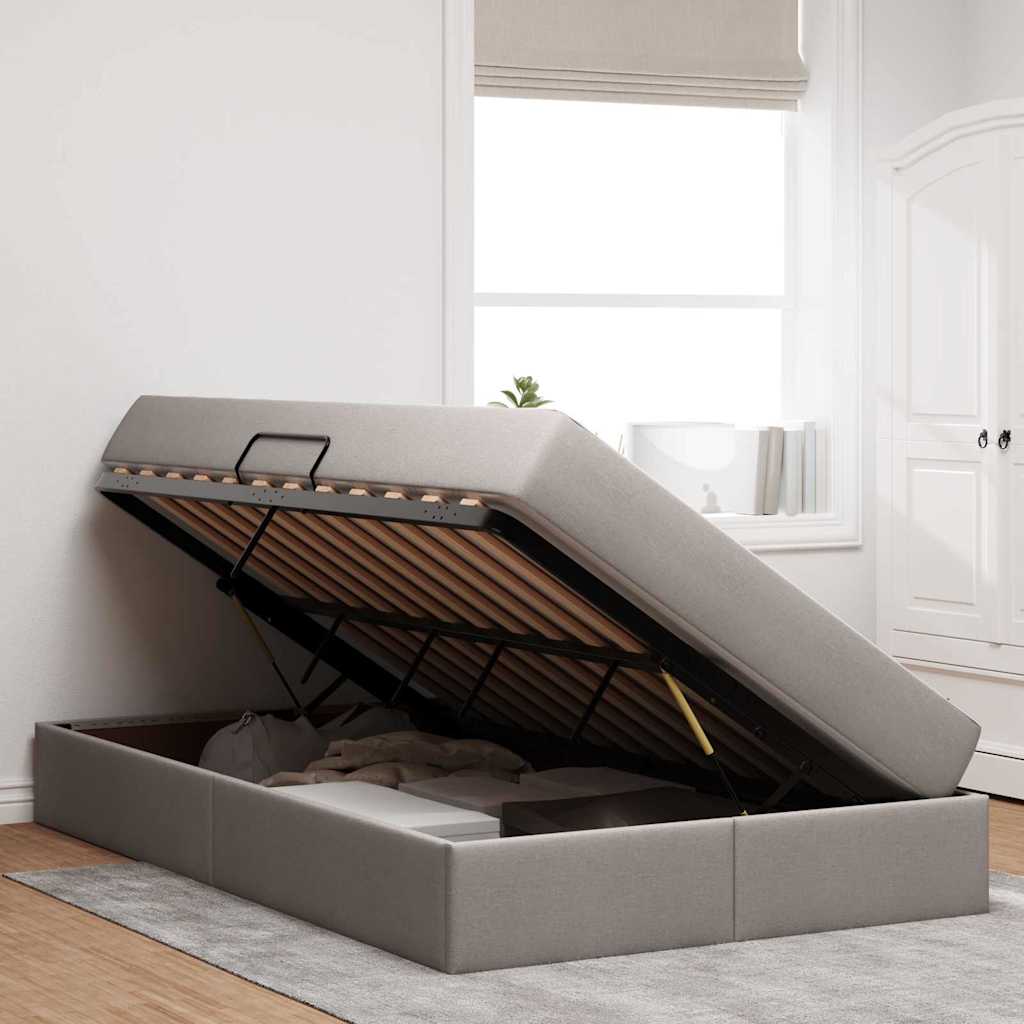 Opbergbed met matras met matras Taupe 120 x 200 cm Polyester