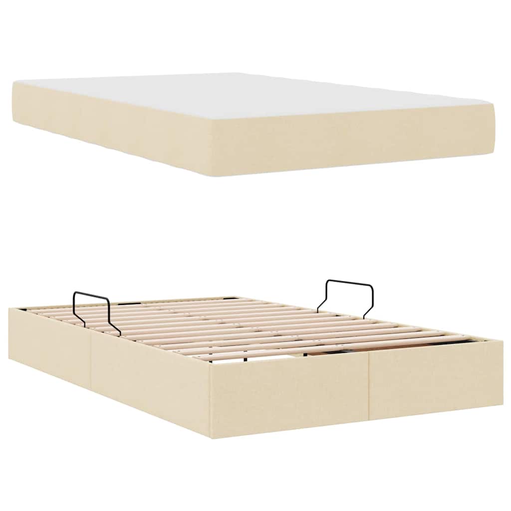 Opbergbed met matras met matras Crème 120 x 200 cm Polyester
