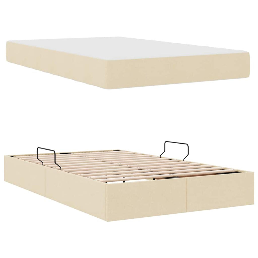 Opbergbed met matras met matras Crème 120 x 200 cm Polyester