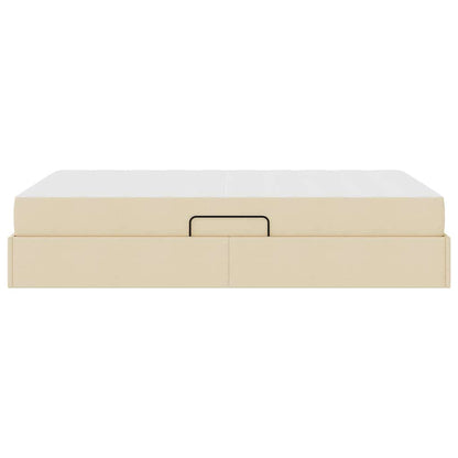 Opbergbed met matras met matras Crème 120 x 200 cm Polyester