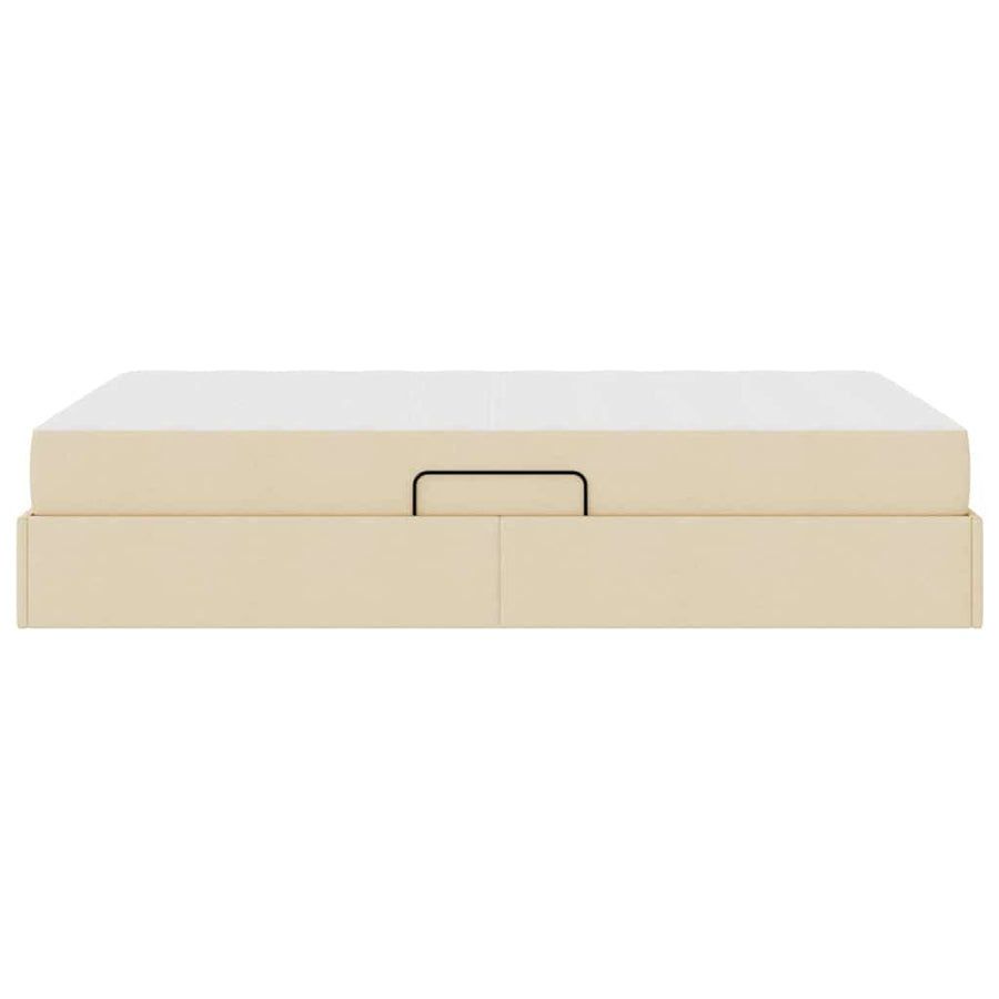 Opbergbed met matras met matras Crème 120 x 200 cm Polyester