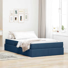 Opbergbed met matras 120x200 cm blauw polyester