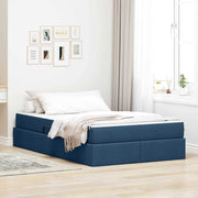 Opbergbed met matras 120x200 cm blauw polyester