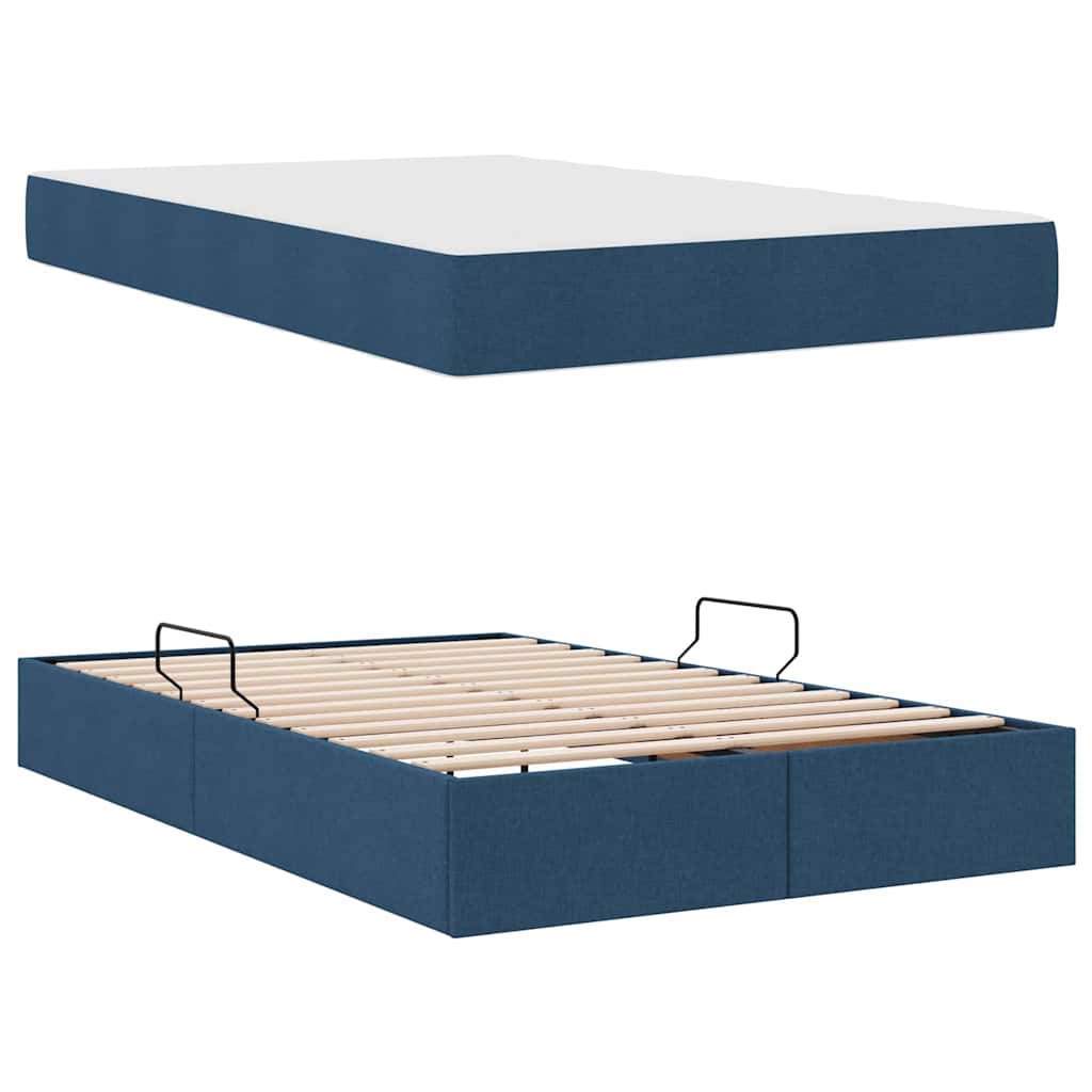 Opbergbed met matras met matras Blauw 120 x 200 cm Polyester