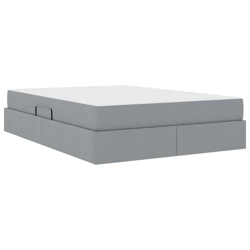 Opbergbed met matras Lichtgrijs 140 x 190 cm Polyester