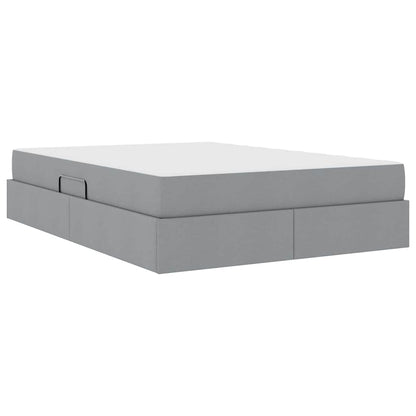 Opbergbed met matras Lichtgrijs 140 x 190 cm Polyester