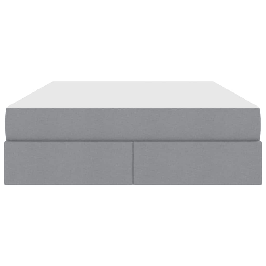 Opbergbed met matras Lichtgrijs 140 x 190 cm Polyester