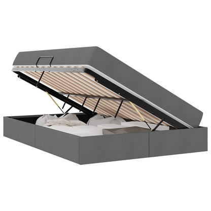 Opbergbed met matras Donkergrijs 140 x 190 cm Polyester