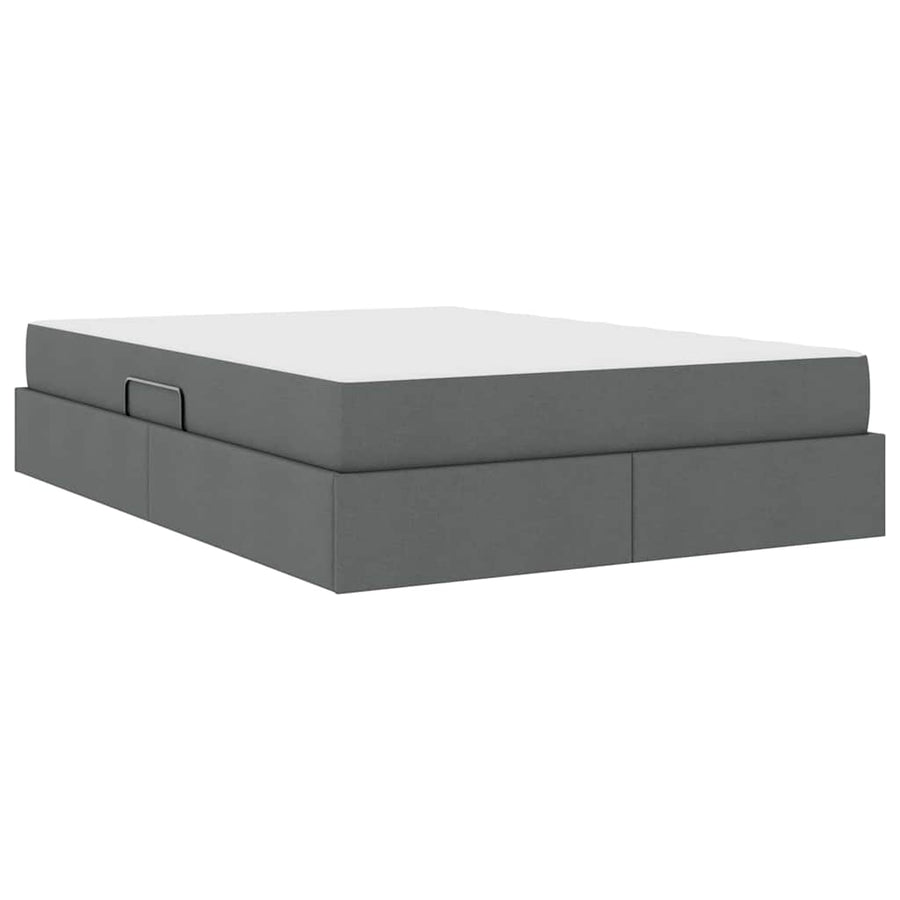 Opbergbed met matras Donkergrijs 140 x 190 cm Polyester