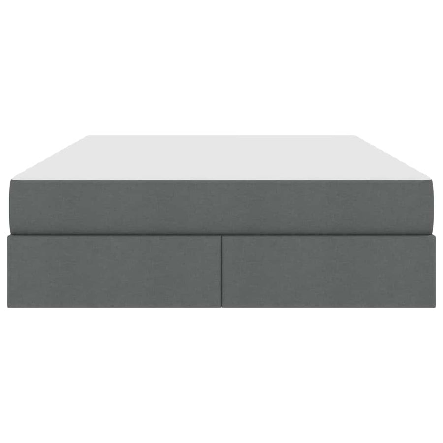 Opbergbed met matras Donkergrijs 140 x 190 cm Polyester