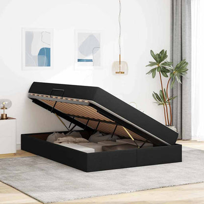 Opbergbed met matras met matras Zwart 140 x 190 cm Polyester