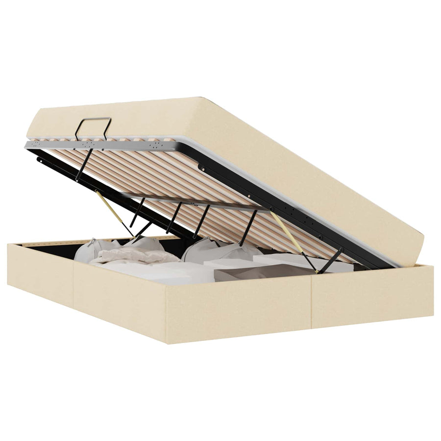 Opbergbed met matras met matras Crème 140 x 190 cm Polyester