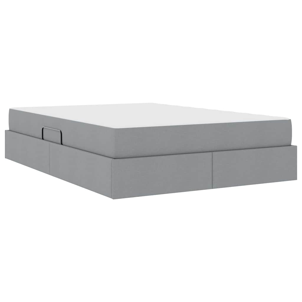 Opbergbed met matras Lichtgrijs 140 x 200 cm Polyester
