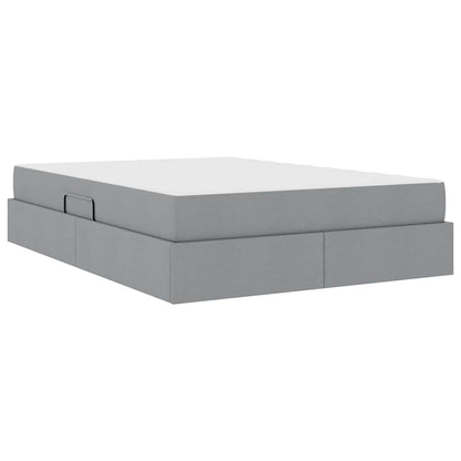 Opbergbed met matras Lichtgrijs 140 x 200 cm Polyester