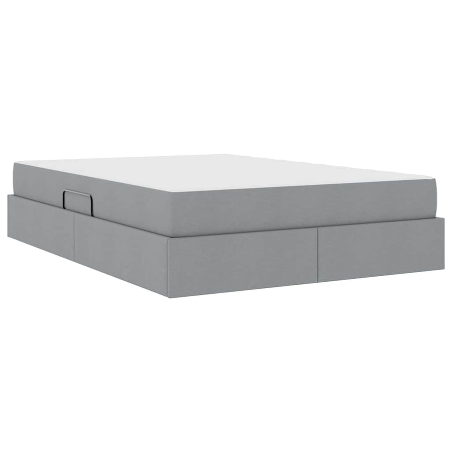 Opbergbed met matras Lichtgrijs 140 x 200 cm Polyester