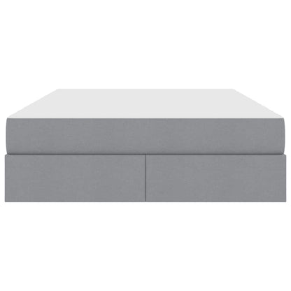 Opbergbed met matras Lichtgrijs 140 x 200 cm Polyester