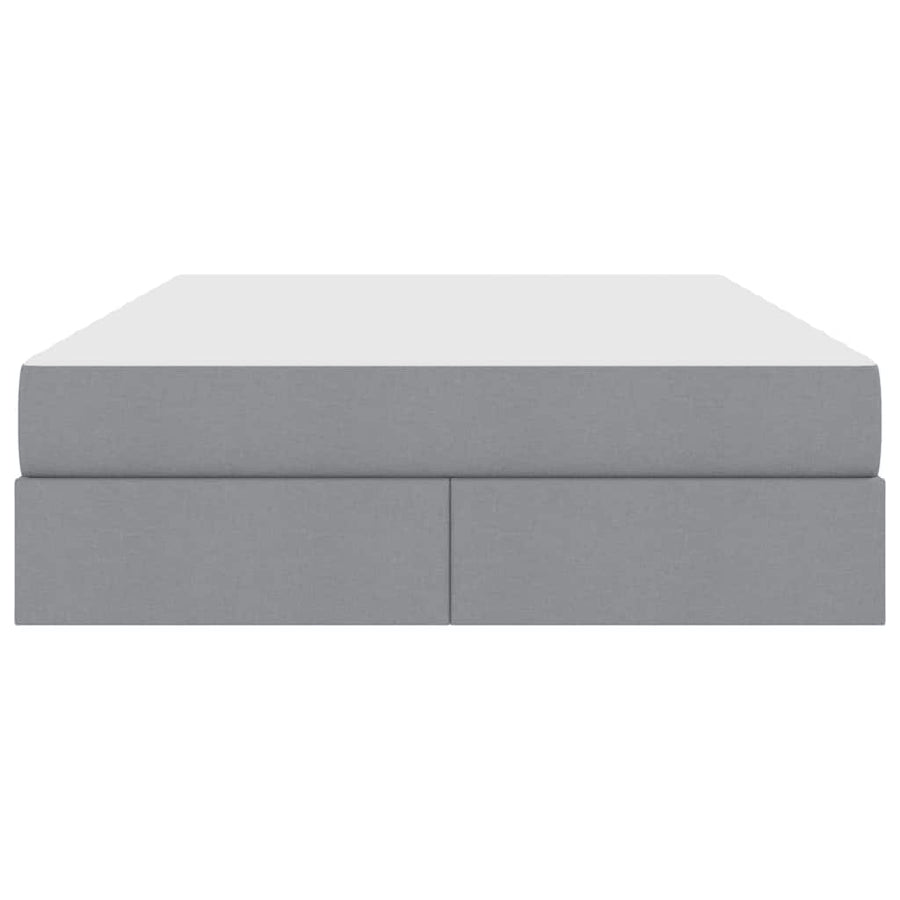Opbergbed met matras Lichtgrijs 140 x 200 cm Polyester