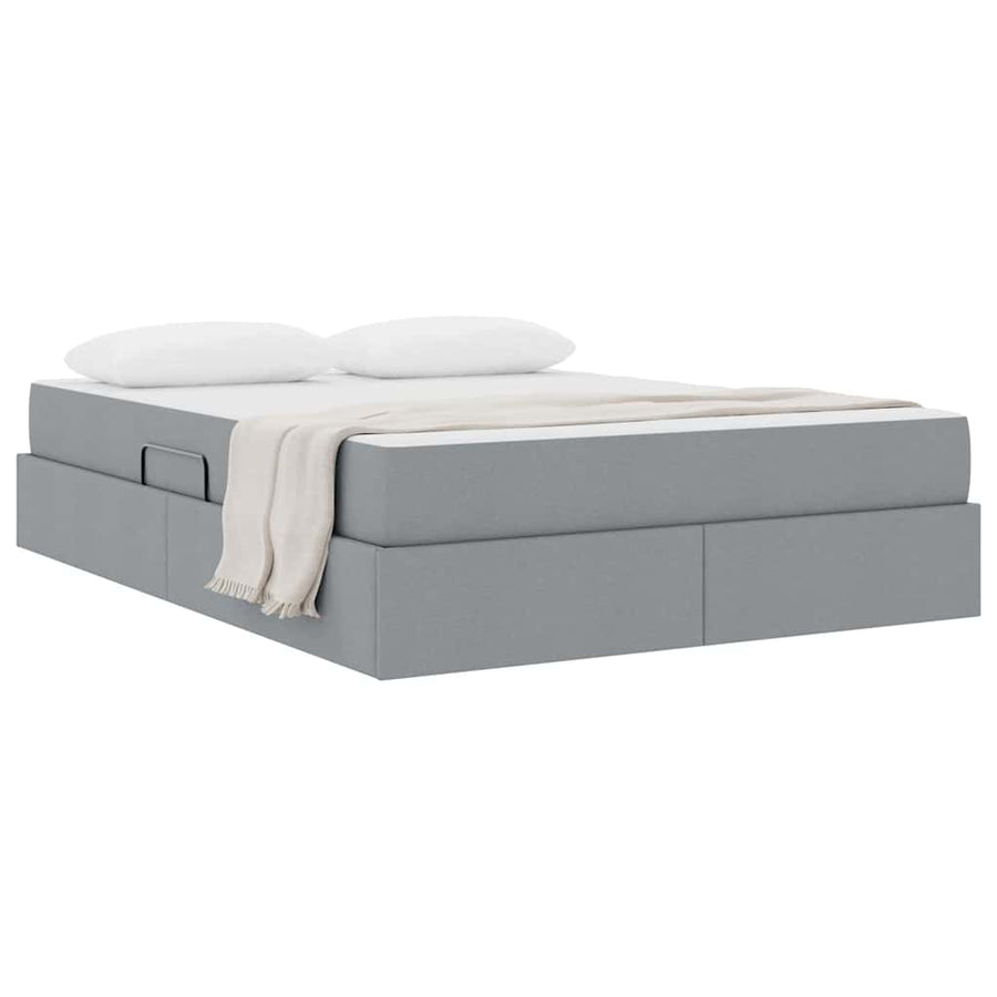 Opbergbed met matras Lichtgrijs 140 x 200 cm Polyester