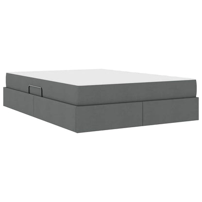 Opbergbed met matras Donkergrijs 140 x 200 cm Polyester