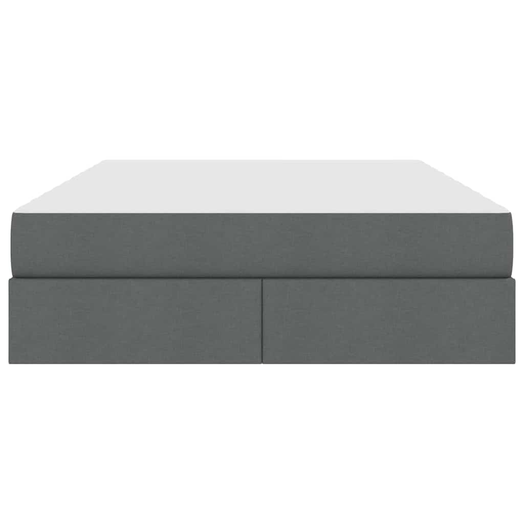 Opbergbed met matras Donkergrijs 140 x 200 cm Polyester