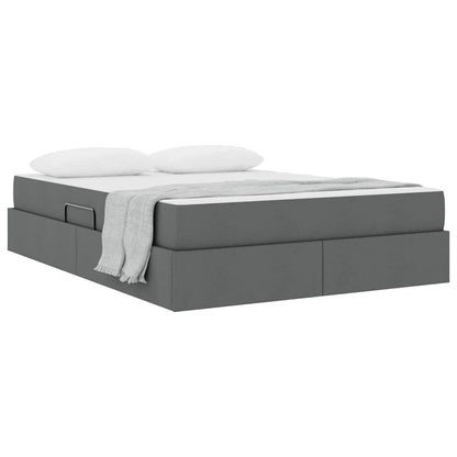 Opbergbed met matras Donkergrijs 140 x 200 cm Polyester