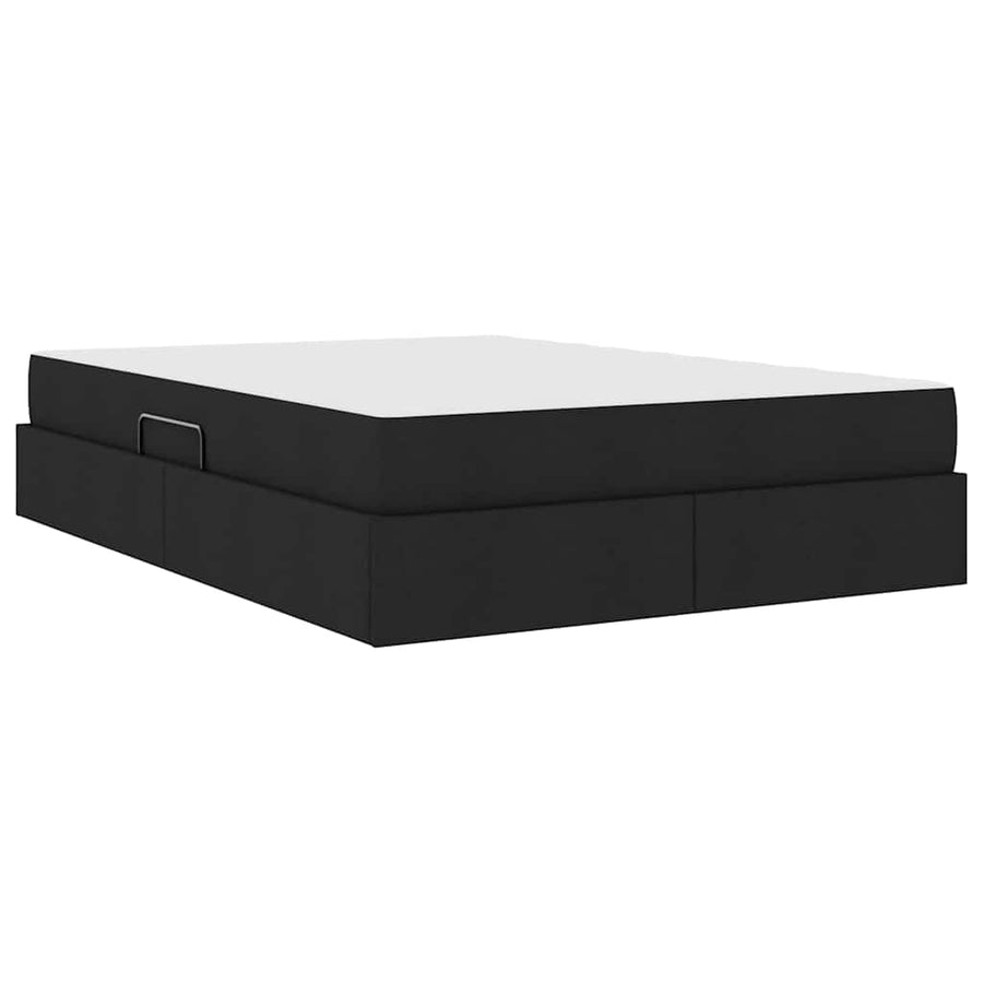 Opbergbed met matras met matras Zwart 140 x 200 cm Polyester