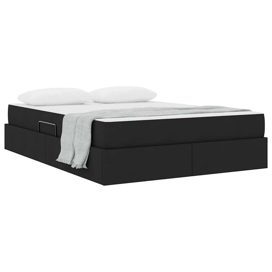 Opbergbed met matras met matras Zwart 140 x 200 cm Polyester
