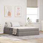 Opbergbed met matras 140x200 cm taupe polyester
