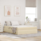 Storage Bed with Mattress Cream 140 x 200 cm Polyester