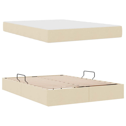 Opbergbed met matras met matras Crème 140 x 200 cm Polyester
