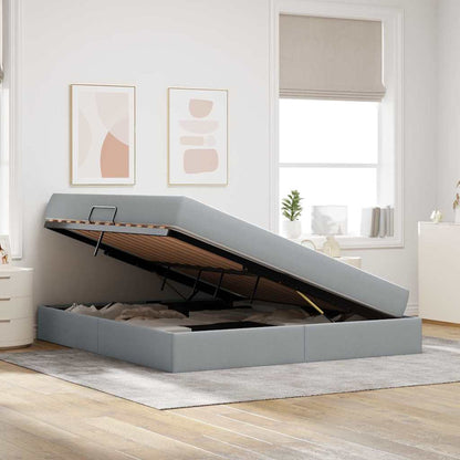 Opbergbed met matras Lichtgrijs 160 x 200 cm Polyester