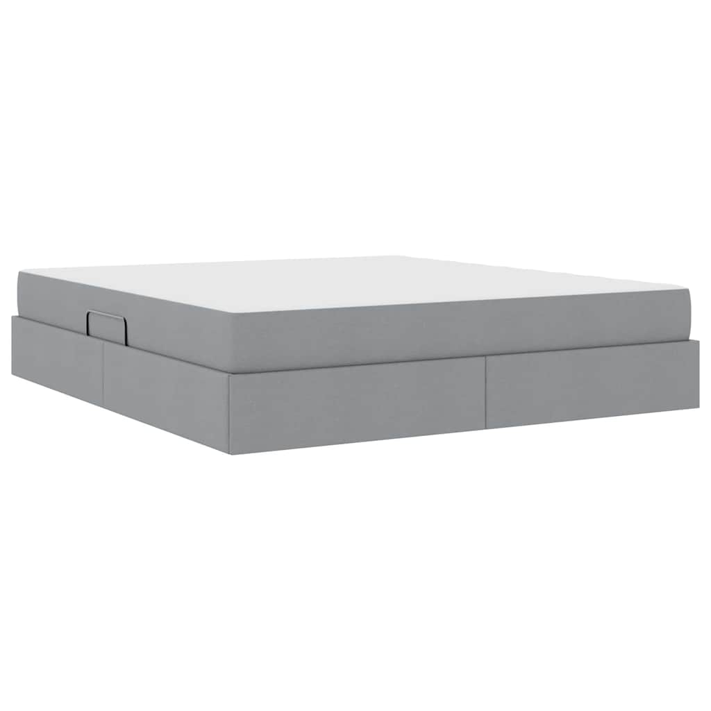 Opbergbed met matras Lichtgrijs 160 x 200 cm Polyester