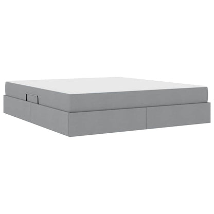 Opbergbed met matras Lichtgrijs 160 x 200 cm Polyester