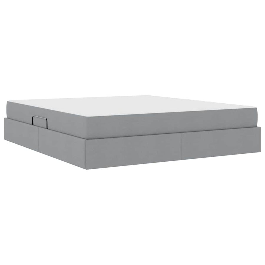 Opbergbed met matras Lichtgrijs 160 x 200 cm Polyester