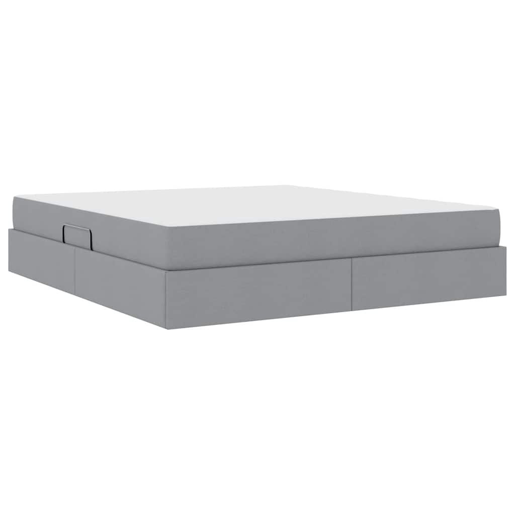 Opbergbed met matras Lichtgrijs 160 x 200 cm Polyester