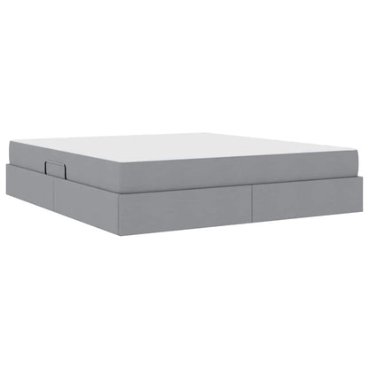 Opbergbed met matras Lichtgrijs 160 x 200 cm Polyester